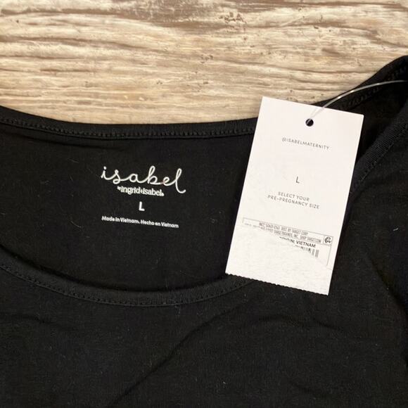 NWT INGRID AND ISABEL Black Ruched Maternity Dress Large - Picture 3 of 7